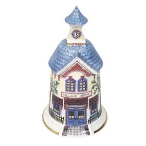 VTG 1993 LENOX COUNTRY VILLAGE "VILLAGE DEPOT" BELL PORCELAIN NEW W/O BOX